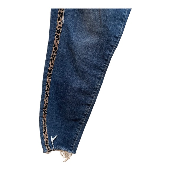 PAIGE Hoxton Crop Side Leopard Stripe Jeans Size 32 - Picture 5 of 10